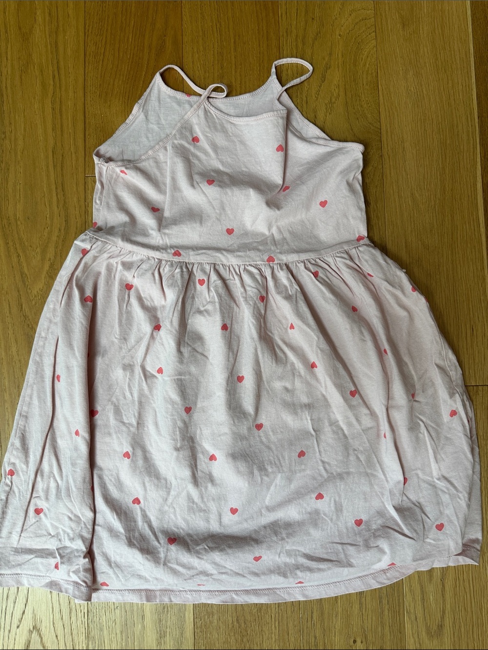 H&M Light Pink Dress with Red Heart Print